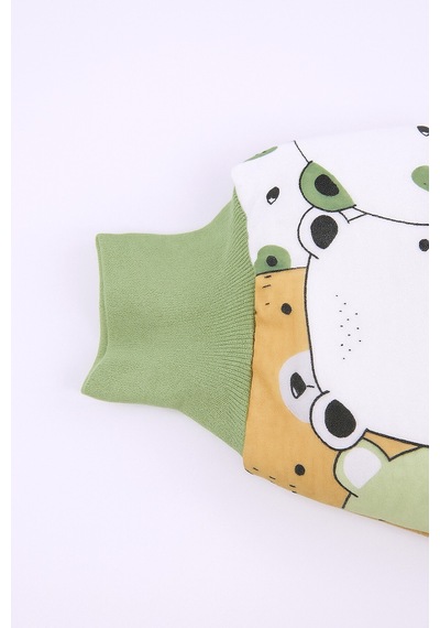 Babyhola 2.5 Tog Yorgan Gerektirmeyen Kalın Elyaf Dolgulu Çocuk Uyku Tulumu Pamuk Astarlı Unisex 6020 Koyu Yeşil