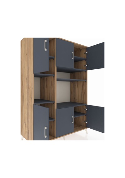Kronos Dolap 9 Raflı 6 Kapaklı 132x59x195 Çam-antrasit/antrasit Antrasıt/antrasıt Kronos Dolap 9 Raflı 6 Kapaklı 132x59x195 Çam-antrasit/antrasit Antrasıt/antrasıt