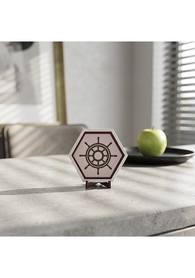 Modern Gemi Dümeni Tasarımlı Masaüstü Objesi Çalışma Alanınıza Özgünlük Katan Estetik, Butik Ve Şık Ürün 10x10 Cm, Yavru Ağzı