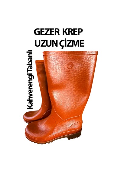 Gezer Krep Uzun Çizme Kahverengi Tabanlı