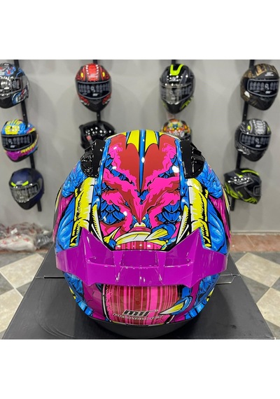 Mts M-801 Snake Full Face Kask Gongju Pembe - Mavi