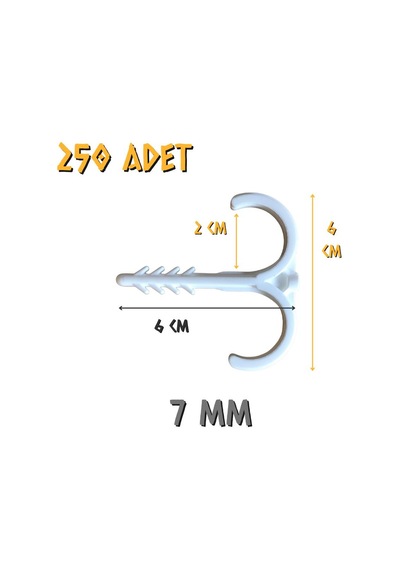 Made Çiftli Yere Tespit Dübeli Kılçık 7 Mm. - 250 Adet