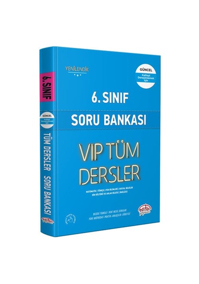Editör Yayınları 6. Sınıf Vip Tüm Dersler Soru Bankası Mavi Kitap
