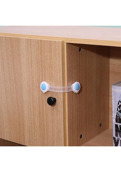 Büro Ev Bebek Güvenliği İçin Dolap Çekmece Emniyet Güvenlik Kilidi Gri