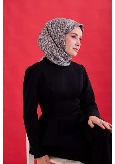 Silk Home Twill İpek Eşarp 11479-10 Koyu Gri, Gümüş