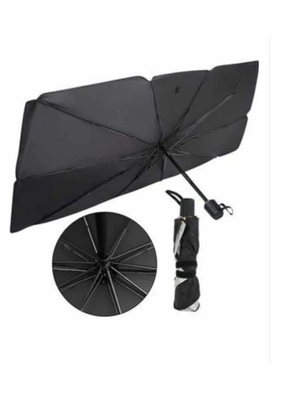 Tüm Araçlar Için Katlanabilir Şemsiye Araba Ön Cam Güneşlik/ Araç Içi Esnek Şemsiye Gölgelik / Araç İçi Koltuk Arkası Tutucu Hediyedir. 135 Cm - 75 C 1