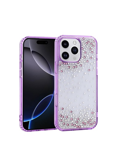 Teleplus iPhone Uyumlu 16 Pro Max Kılıf Darbe Korumalı Pera Damla Taşlı Silikon