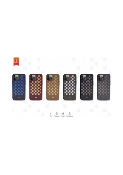 Kajsa Apple Uyumlu iPhone 12 Kılıf Kajsa Preppie Serisi Spotlight Woven Kapak ZORE-216716