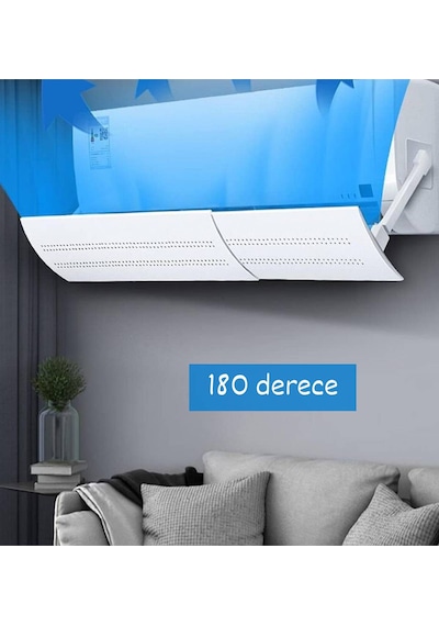Ayarlanabilir Universal Klima Hava Yönlendirici Delikli Klima Çarpması Önleyici Klima Perdesi 56-90cm