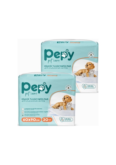 Pepy 60x90 Hijyenik Tuvalet Eğitim Pedi 30'lu 2 Paket 60 Adet