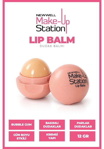 New Well Make-up Station Lip Balm Big Bubble Aromalı 12gr 001