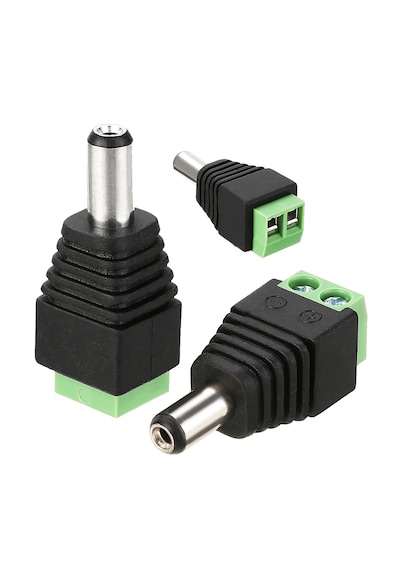 10 Adet 5.5x2.1 Mm. Power Erkek Jack To Klemens Güç Giriş Soket