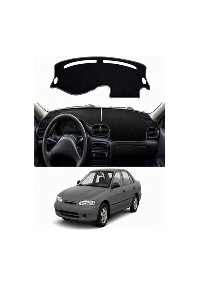Hyundai - Accent Yumurta Kasa 1994-2000 Uyumlu Torpido Koruma Kılıfı - Gri Şeritli