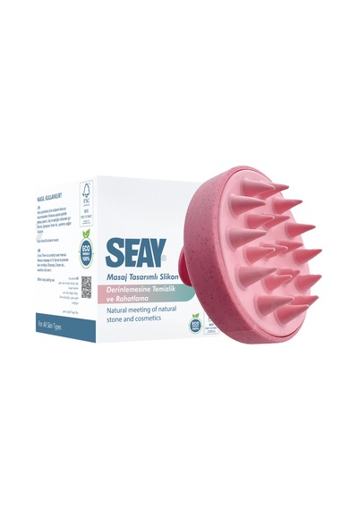 Slikon Saç Masaj Fırçası Şampuan Tarağı Pembe