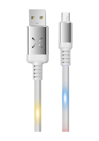 Dc09 Ses Duyarlı Işıklı Micro Usb Kablo 1m 2a - Beyaz 1