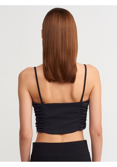 Dilvin 20129 Büzgülü Detaylı Crop Top