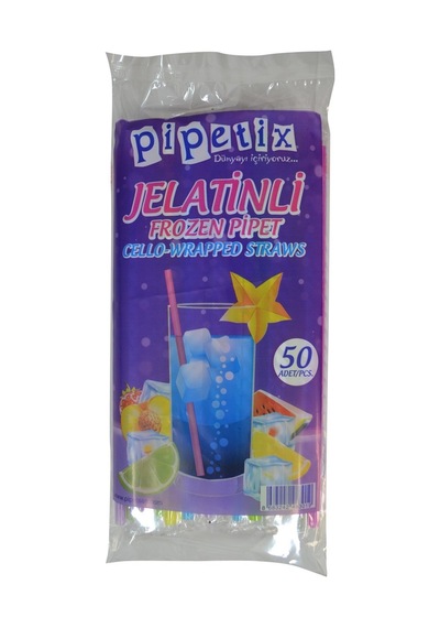 Pipetix Jelatinli Frozen Pipet 50 Adet Düz - Şık Parti Ve Kafe Kullanımı 4'li Avantaj Paketi - Tarı 4 L