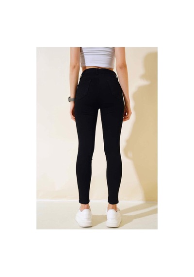 St.poll Likralı Yüksek Bel Skinny Fit Jeans Pantolon Siyah