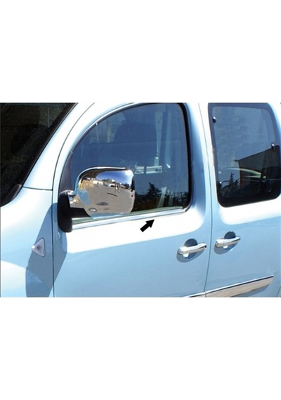 Renault Kangoo Krom Cam Çıtası 2004-2007 2 Parça Paslanmaz Çelik