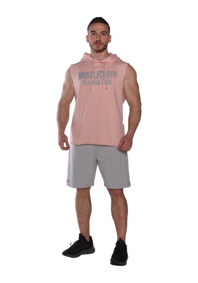 Musclecloth Training Club Kapüşonlu Kolsuz Sweatshirt Somon Somon