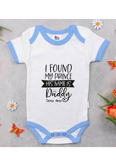 Bitmeyenkartus Bk Kids Kişiye Özel Mavi Bebek Body Zıbın - Model 4 Çok Renkli