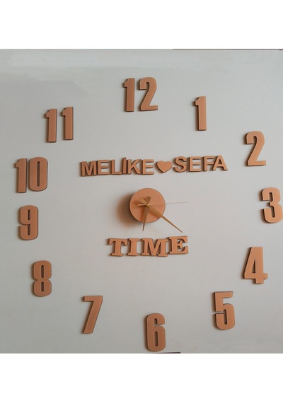 Pleksi Serpme Duvar Saati Çok Şık Bir Tasarım Gold