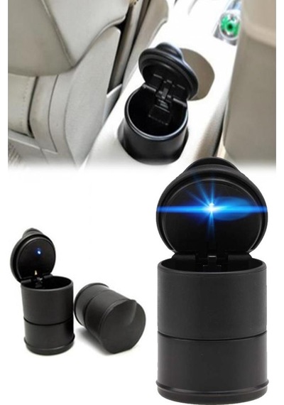 Led Işıklı Oto Araç İçi Küllük Araba Kül Tablası Kapaklı Kokusuz N11.88