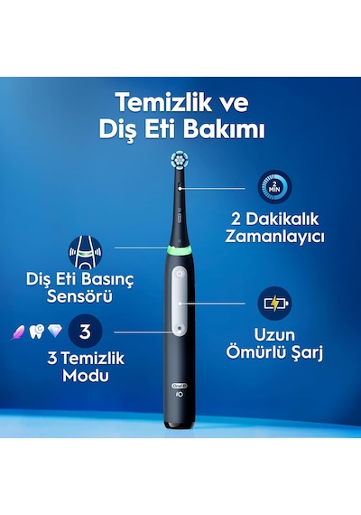 Oral-b Io3 Siyah Şarjlı/elektrikli Diş Fırçası, 1 Fırça Başlığı,