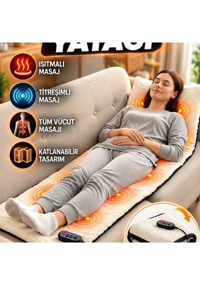 Isıtmalı Titreşimli Tüm Vücut Masaj Yatağı Katlanabilir Çok Bölgeli Tasarım Çok Renkli