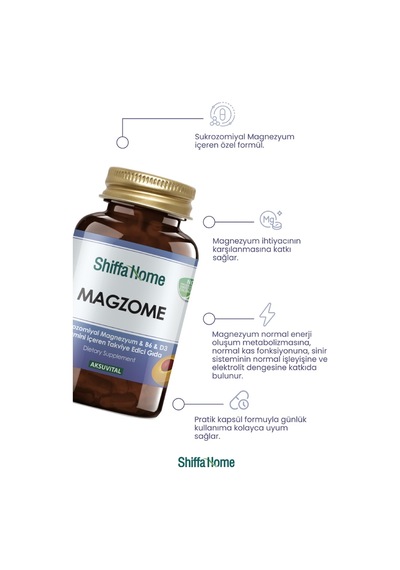 Magzome Sukrozomiyal Magnezyum & B6 & D3 Vitamini 30 Kapsül