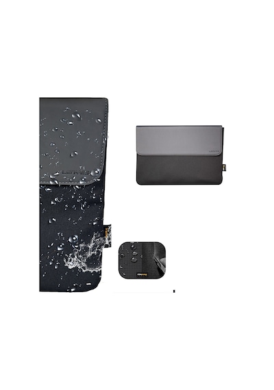 Lenyes Lb503 Darbe Emici Su Geçirmez Pu Cordura Kumaş 13-14 İnç Laptop Çantası Siyah Siyah