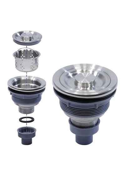 Ayrıntıshop Mutfak Lavabo Paslanmaz Çelik Drenaj Süzgeç Sepeti Süzgeç Gri