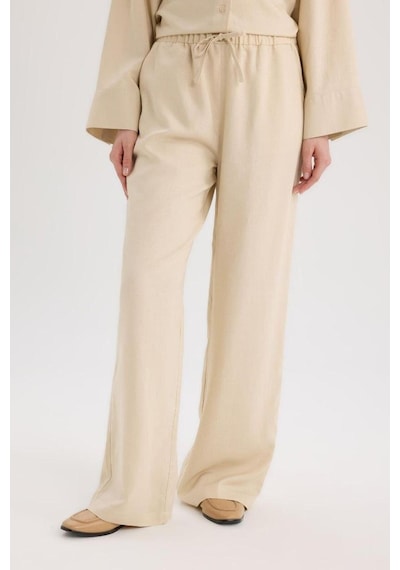 DeFacto Wide Leg Keten Karışımlı Geniş Paça Pantolon D8187AX25SPBG115 DeFacto Wide Leg Keten Karışımlı Geniş Paça Pantolon D8187AX25SPBG115