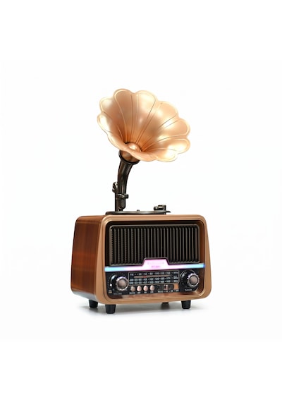 Rt-601 Gramafon Nostaljik Radyo,bluetooth Led Detay Nostalji Radyo