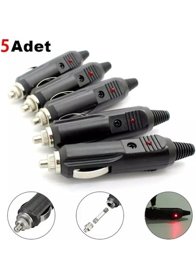 Çakmak Fişi Ledli Sigortalı 5 Adet