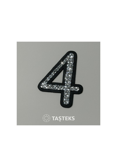 Taşlı Ütülenebilen Veya Sticker Olarak Kullanılabilen 6cm ''4'' Sayısı