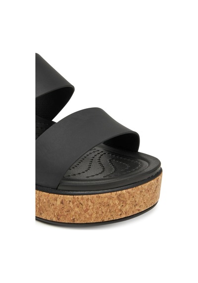 Crocs Brooklyn Cork Low Wedge Kadın Sandalet 211144-060 Siyah