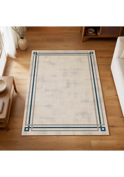 Kartela Halı Rilo Halı Kaymaz Taban Makinede Yıkanabilir Halı Beyaz - 80 X 120 Cm