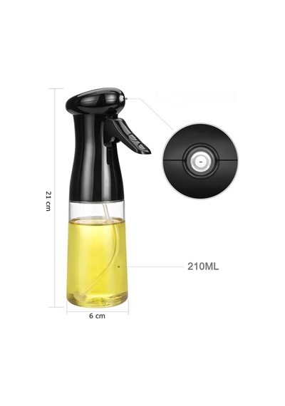 Pratik Püskürtmeli Sprey Cam Şişe Zeytinyağı Sirke Yağ Püskürtücü Yağdanlık 200 Ml - 1 Adet Siyah Diğer