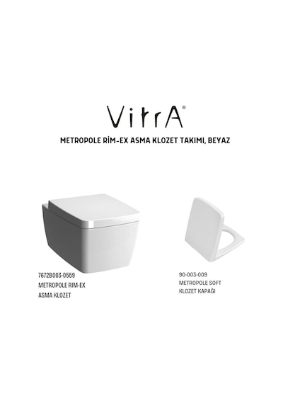 Metropole 7672b003-0559 Rim-ex Asma Klozet, VitrA Metropole Soft Klozet Kapağı 90-003-009