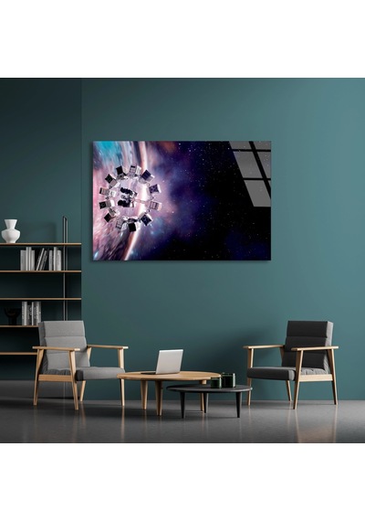 Dönen Uzay İstasyonu - Cam Tablo - Deg1186 140 X 90 Cm