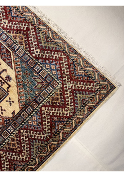 El Dokuma Afgan Halı 100% Yün Kök Boya Elsanat Eseı İle Harıka Kazak Model Kırmızı