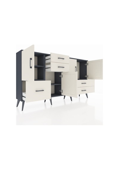 Arges Konsol 4 Raflı 5 Çekmeceli 4 Kapaklı 176x30x99 Antrasit-aytaşı Aytası - Antrasıt Arges Konsol 4 Raflı 5 Çekmeceli 4 Kapaklı 176x30x99 Antrasit-aytaşı Aytası - Antrasıt