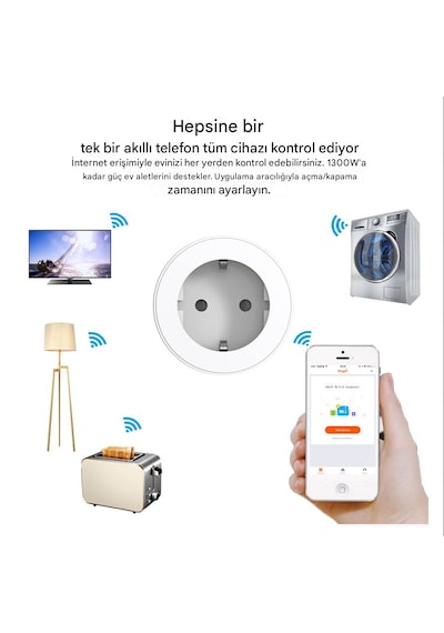 Mini Elektrik Wifi Akıllı Priz Soket Duvar Çok Uzaktan Kumanda