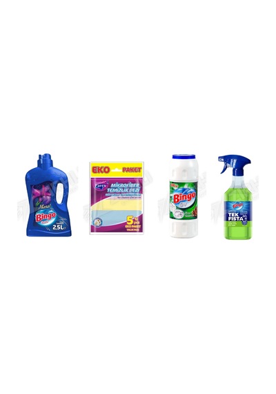 Bingo Yüzey Tem. Fresh 2.5 Lt + Parex Bez 5'li + Ovma + Yağ Çözücü 900 Ml 4'lü Set