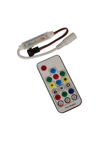 Sp104e Müzik Denetleyici Ws2811-ws2812 Argb Pixel Led Kontrol Devresi 5-24v 17 Tuşlu Rf Kumanda