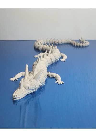 55 Cm Büyük Boy 3d Baskı Beyaz Ejderha Figürü Eklemli Dragon Biblo Dekoratif Koleksiyon Ürünü