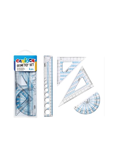 Carioca Geometrik Cetvel Seti 4 Parça 40121 Şeffaf