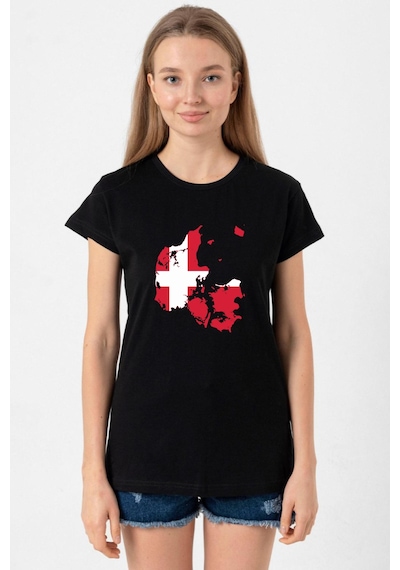 Euro 24 Denmark Siyah Kadın Tshirt SIYAH