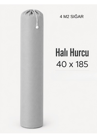 Beylini 40x185 Halı Hurcu 4m2 Sığar Lastikli Nefes Alabilir Kokmaz Tela Lastikli Halı Kılıfı Poşeti Ambalajı Taşınma Yastık Saklama Torbası Gri 1 Adet